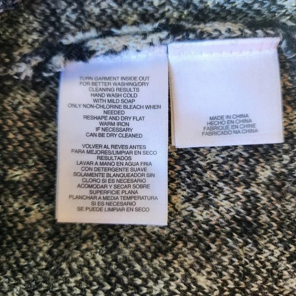 Kasper 100% Wool Jacket Black & Gray Animal Print Button Long Sleeve Size Medium - Picture 6 of 9